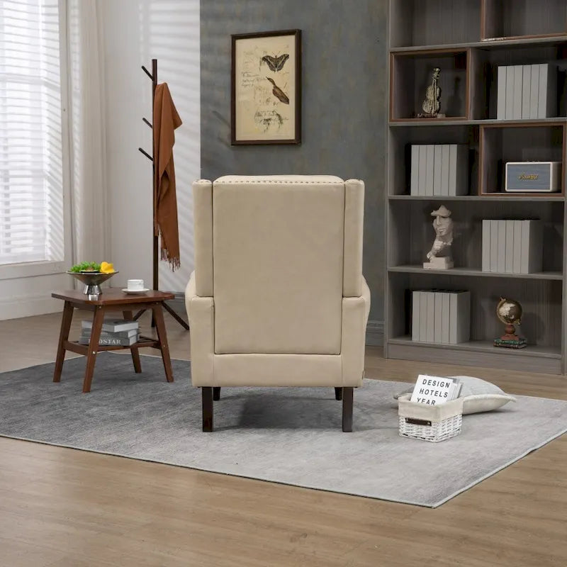 Sillón con estructura de madera, sillón moderno, sillón para sala de estar - 29.33 x 31.50 x 39.37