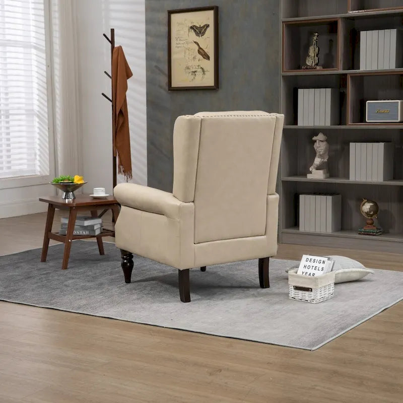 Sillón con estructura de madera, sillón moderno, sillón para sala de estar - 29.33 x 31.50 x 39.37