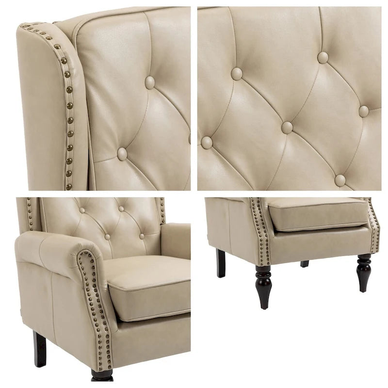Sillón con estructura de madera, sillón moderno, sillón para sala de estar - 29.33 x 31.50 x 39.37