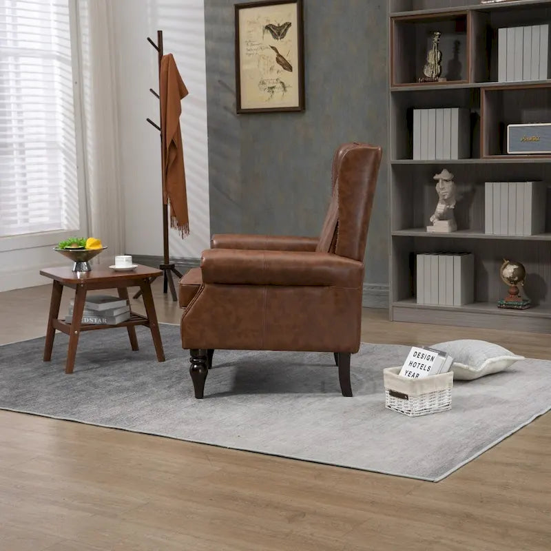 Sillón con estructura de madera, sillón moderno, sillón para sala de estar - 29.33 x 31.50 x 39.37