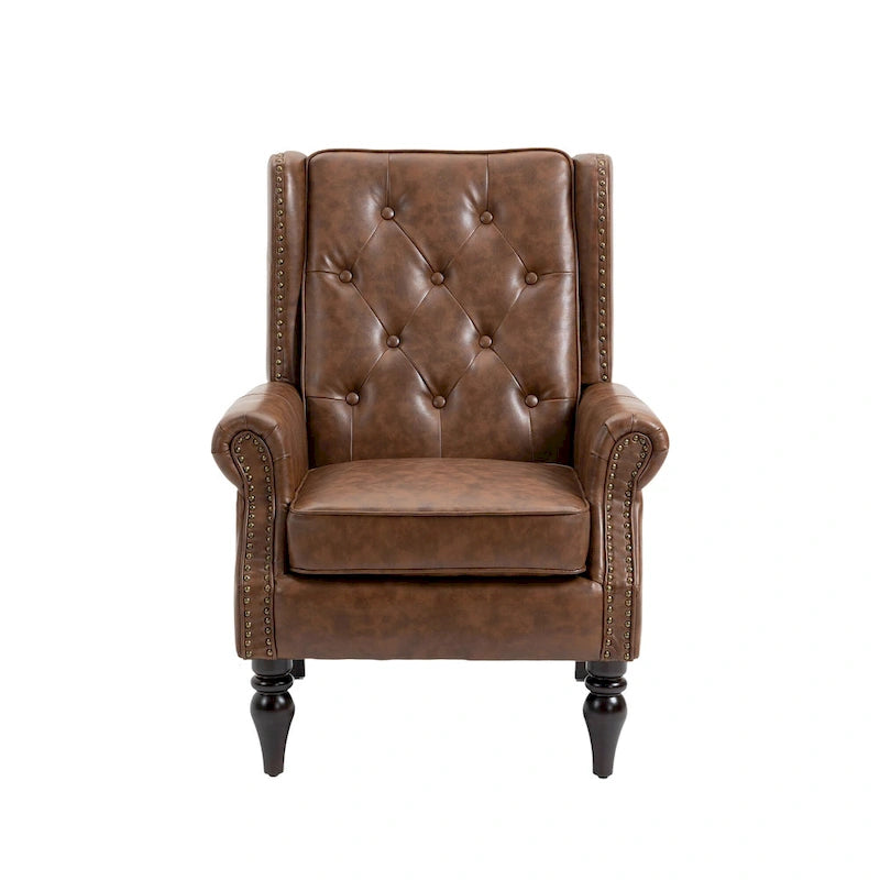 Sillón con estructura de madera, sillón moderno, sillón para sala de estar - 29.33 x 31.50 x 39.37
