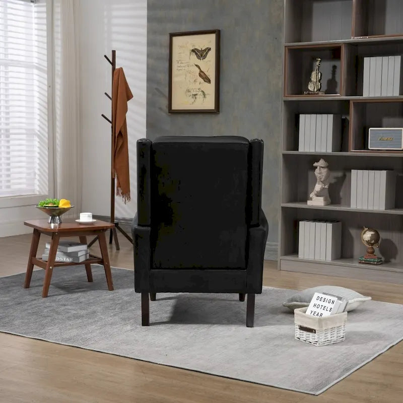 Sillón con estructura de madera, sillón moderno, sillón para sala de estar - 29.33 x 31.50 x 39.37