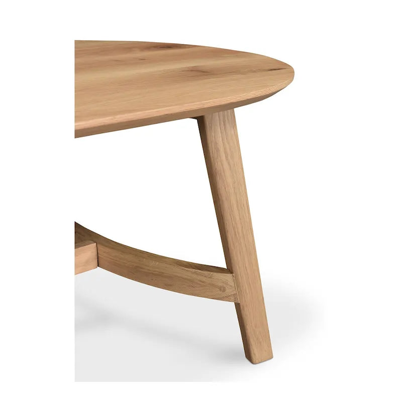 Mesa de centro de roble macizo, color natural/marrón oscuro, estilo escandinavo, para 1 persona