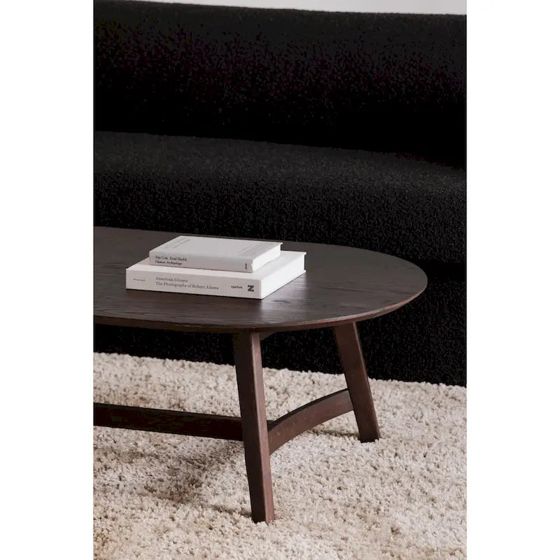 Mesa de centro de roble macizo, color natural/marrón oscuro, estilo escandinavo, para 1 persona