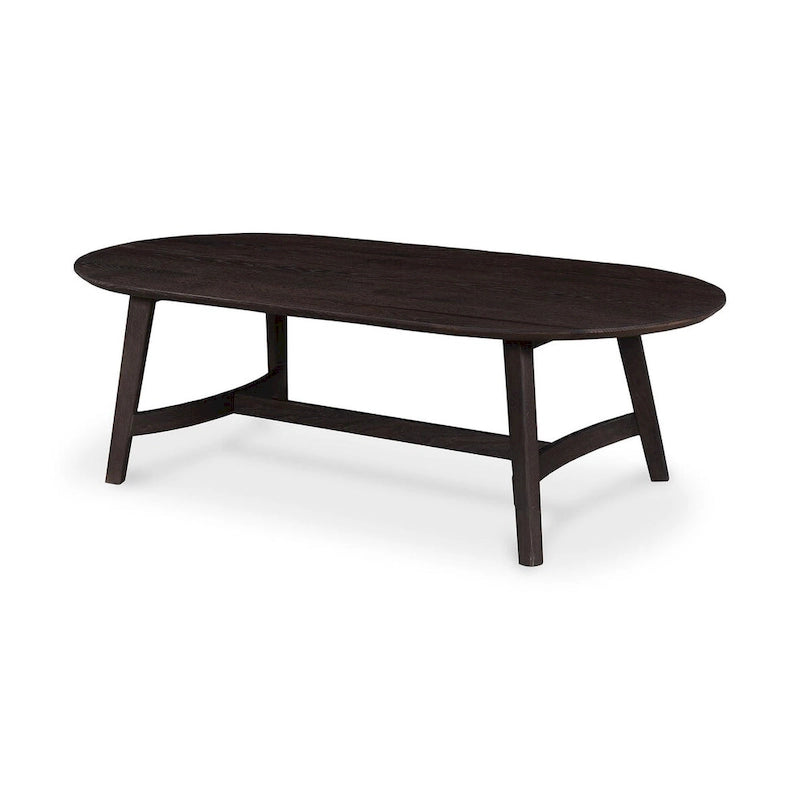Mesa de centro de roble macizo, color natural/marrón oscuro, estilo escandinavo, para 1 persona
