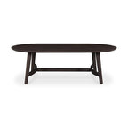 Mesa de centro de roble macizo, color natural/marrón oscuro, estilo escandinavo, para 1 persona
