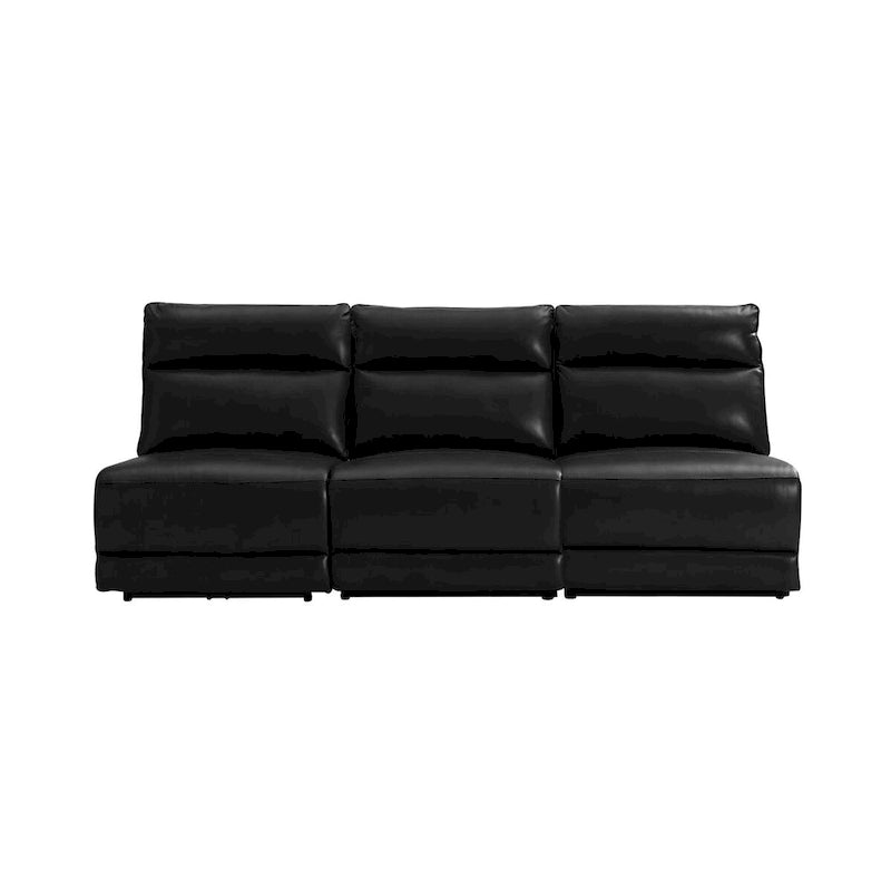 Seccional esquinero reclinable eléctrico Valentín moderno de piel auténtica con USB y tipo C de HULALA HOME