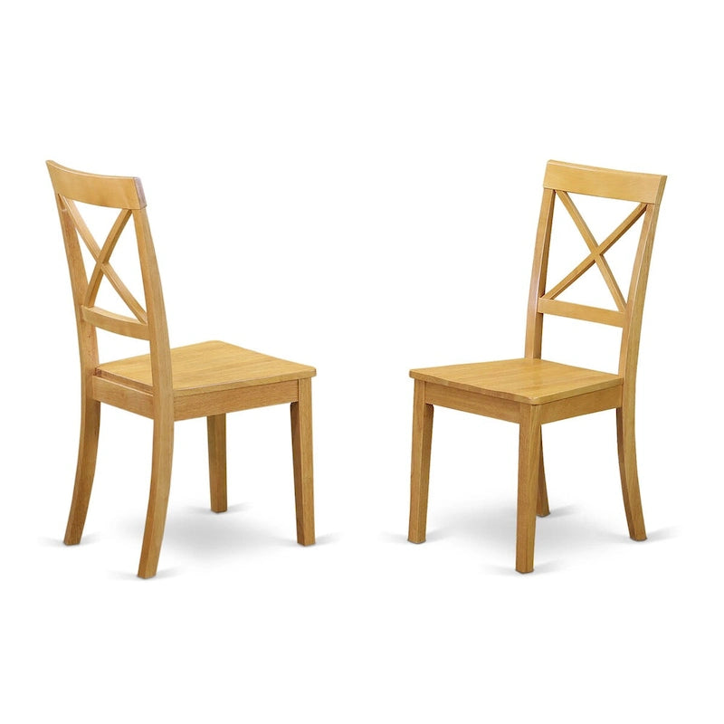 Juego de mesa de cocina de 5 piezas de East West Furniture - una mesa de comedor ovalada con extensión de mariposa y 4 sillas de comedor, roble