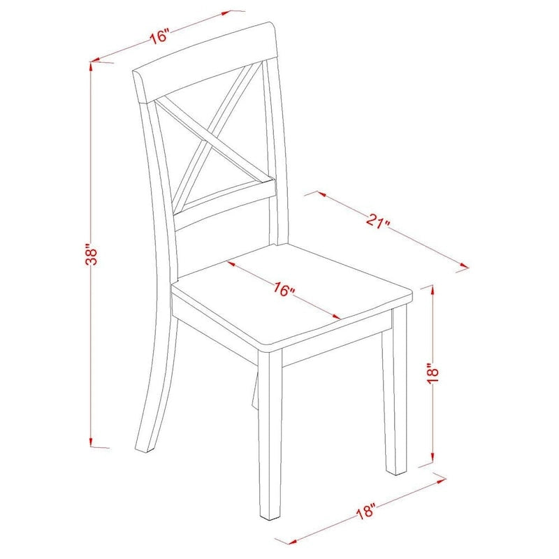 Juego de mesa de cocina de 5 piezas de East West Furniture - una mesa de comedor ovalada con extensión de mariposa y 4 sillas de comedor, roble
