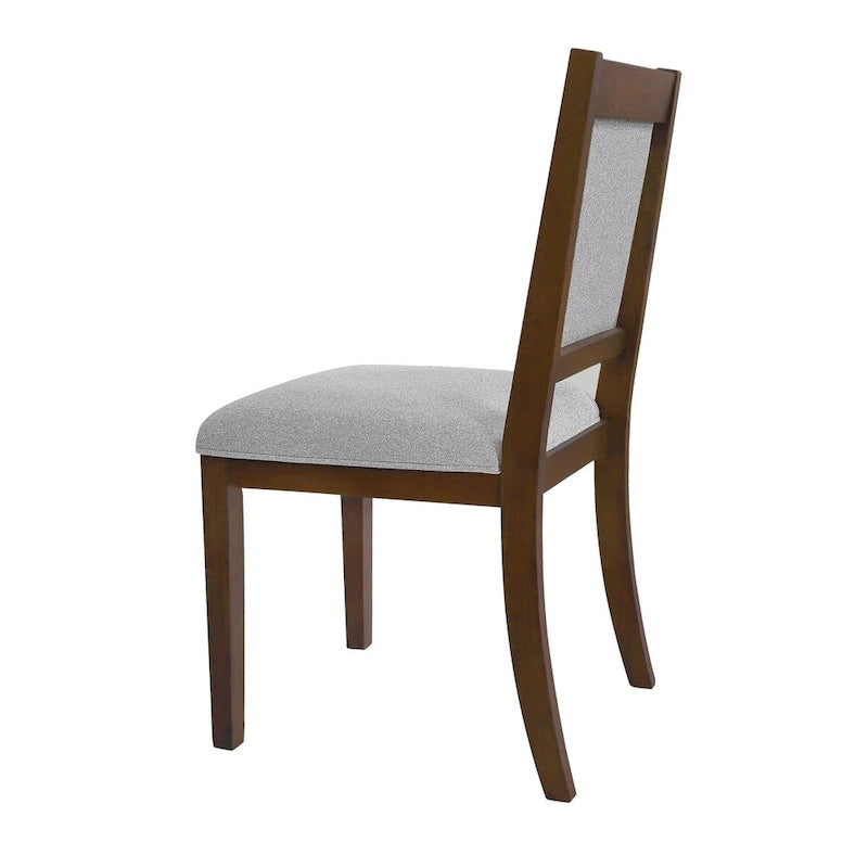 Sillas de comedor tapizadas de respaldo abierto en tejido gris/neutro, juego de 2