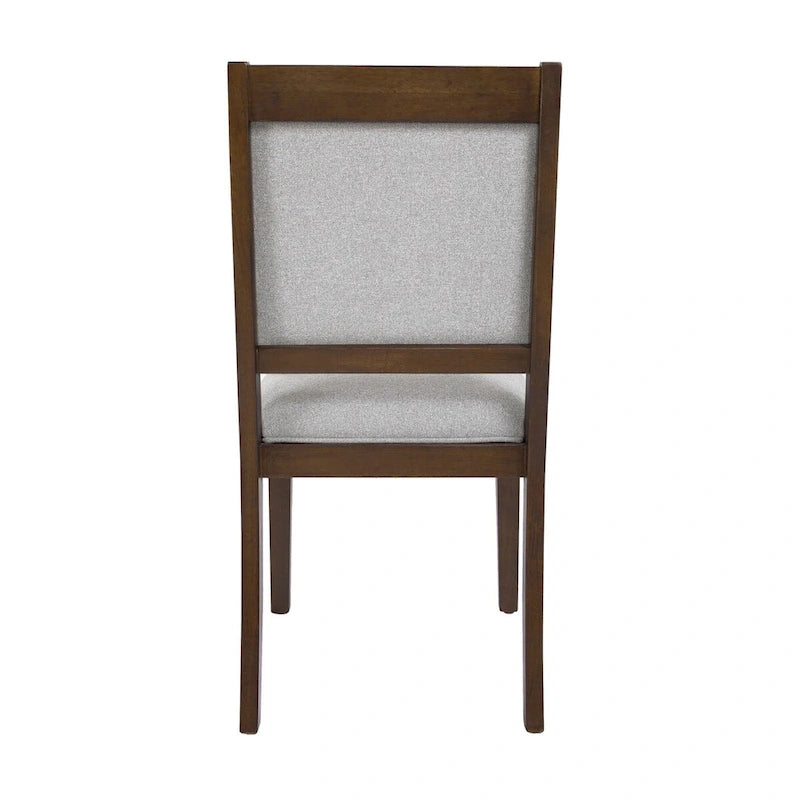 Sillas de comedor tapizadas de respaldo abierto en tejido gris/neutro, juego de 2