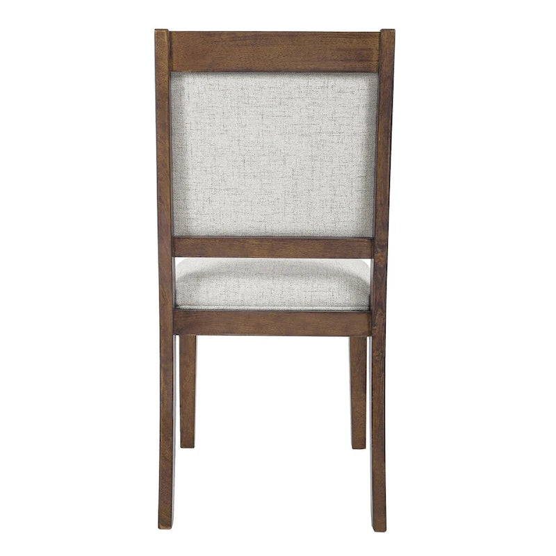Sillas de comedor tapizadas de respaldo abierto en tejido gris/neutro, juego de 2