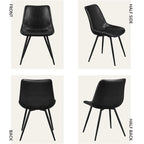 Sillas de comedor de polipiel, gris/marrón/negro, patas de metal, juego de 2