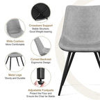 Sillas de comedor de polipiel, gris/marrón/negro, patas de metal, juego de 2