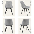 Sillas de comedor de polipiel, gris/marrón/negro, patas de metal, juego de 2