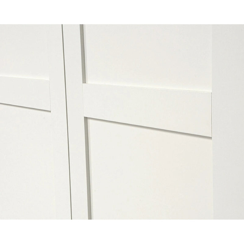 Mueble de almacenamiento de 2 puertas con acabado en madera/blanco y 4 estantes fijos