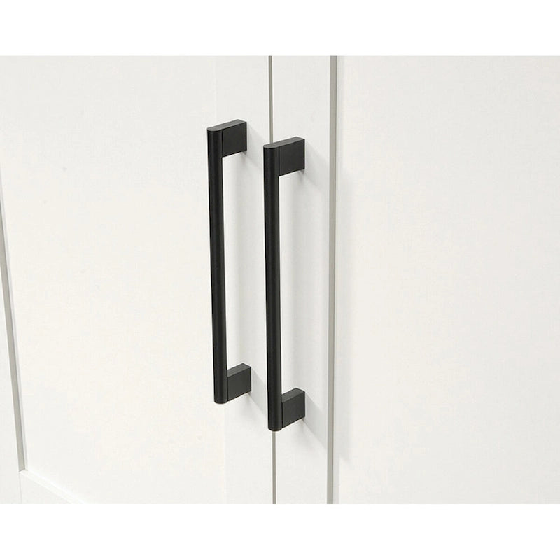 Mueble de almacenamiento de 2 puertas con acabado en madera/blanco y 4 estantes fijos