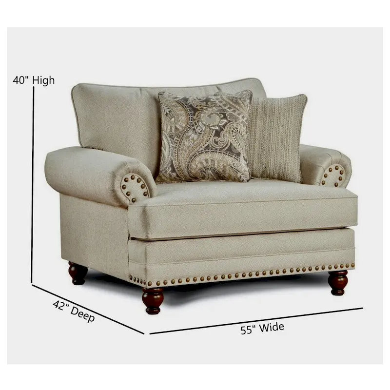 Sillón Loveseat Beige, Asientos 1-2