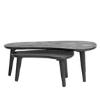 Mesas de centro de madera anidadas oblongas - 43.0L x 21.0W x 15.0H