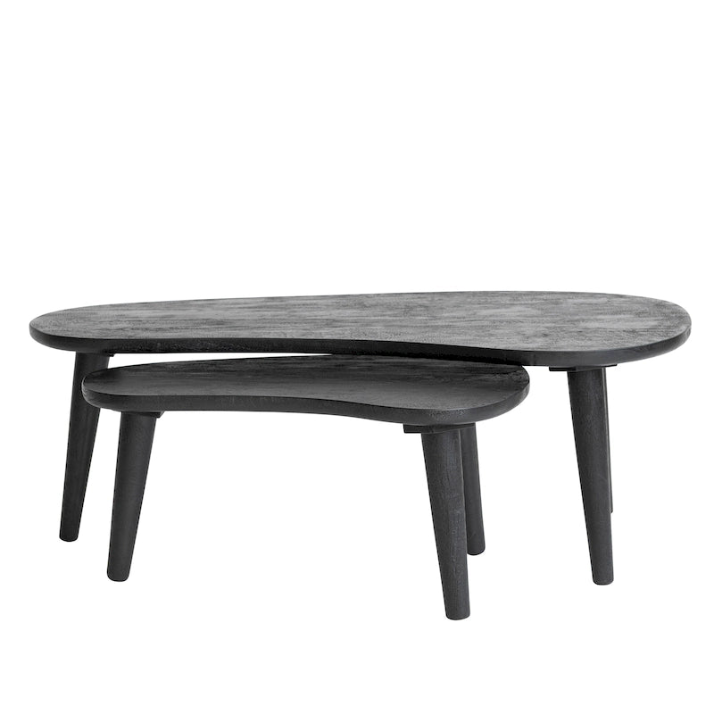 Mesas de centro de madera anidadas oblongas - 43.0L x 21.0W x 15.0H