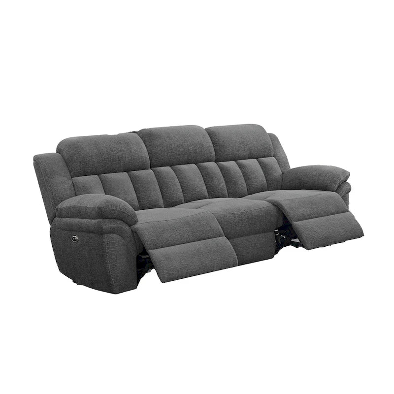 Sofá reclinable de dos plazas Gray & Black Dual Power