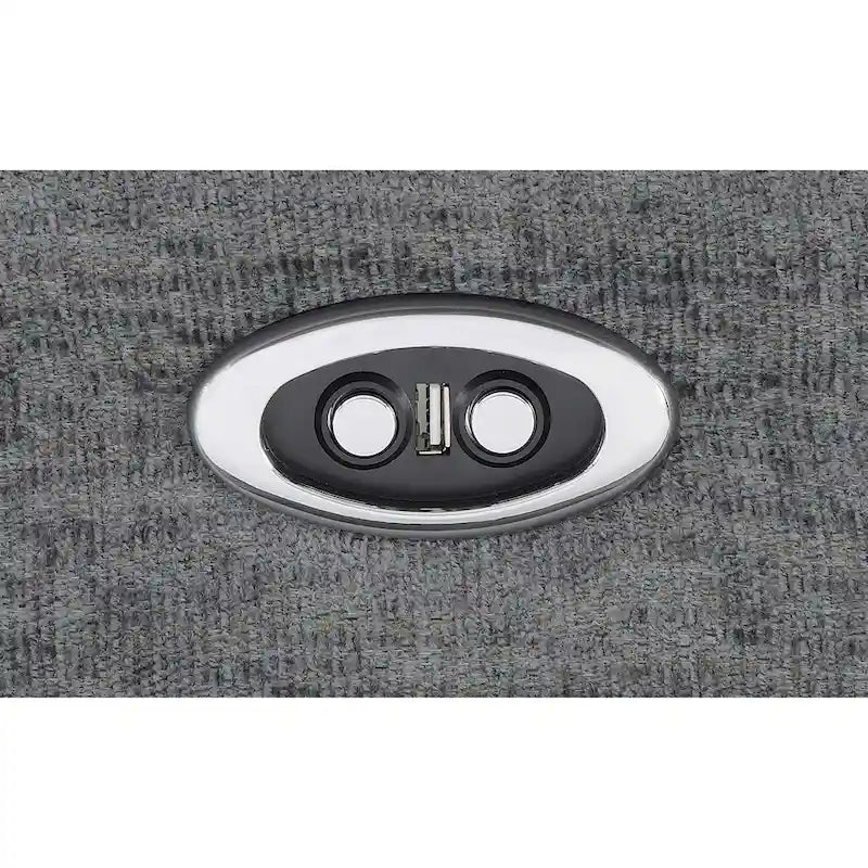 Sofá reclinable de dos plazas Gray & Black Dual Power