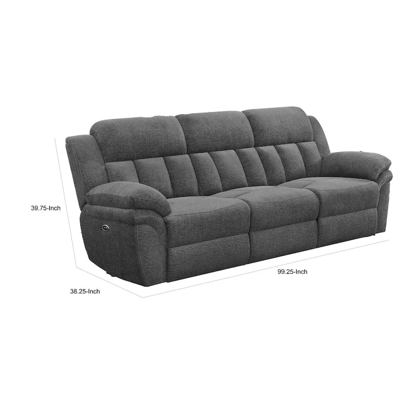 Sofá reclinable de dos plazas Gray & Black Dual Power