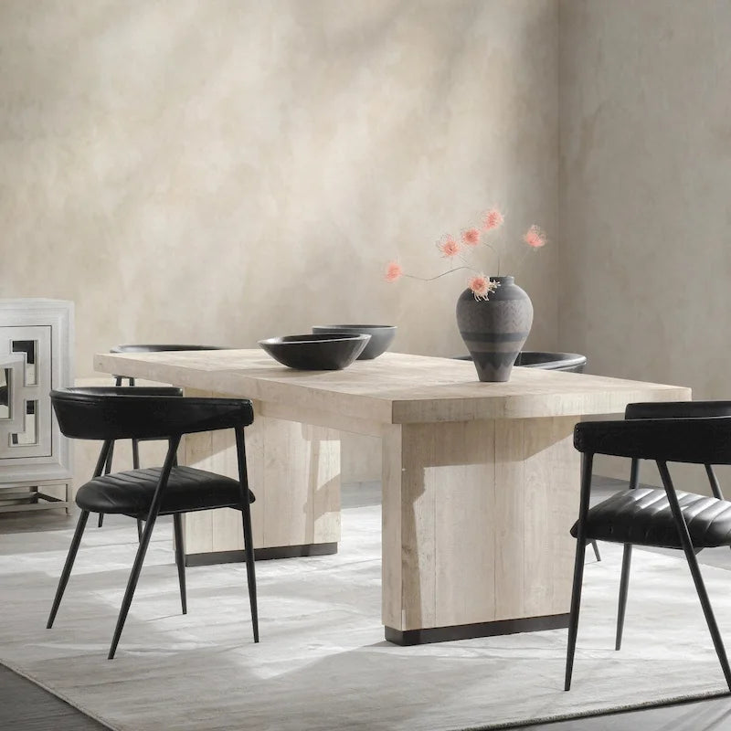 Mesa de comedor de pino recuperado, capacidad para 8 personas