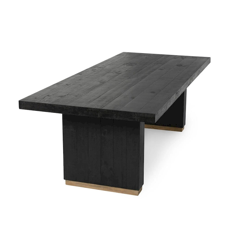 Mesa de comedor de pino recuperado, capacidad para 8 personas