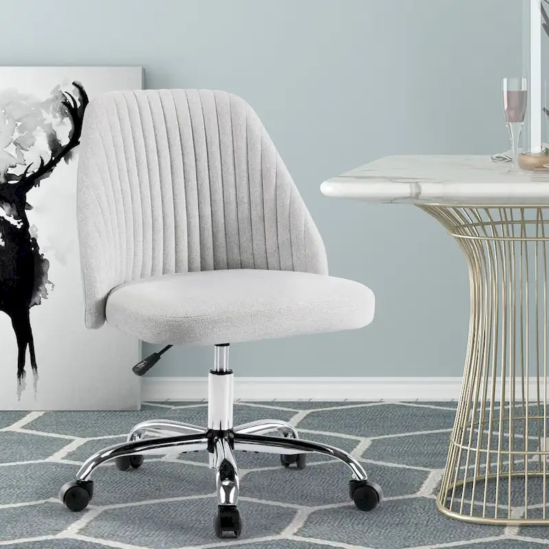 Silla giratoria de trabajo sin brazos, azul / gris oscuro, para 1 persona