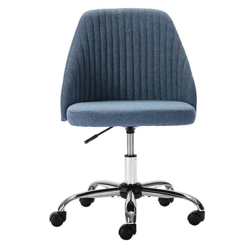 Silla giratoria de trabajo sin brazos, azul / gris oscuro, para 1 persona