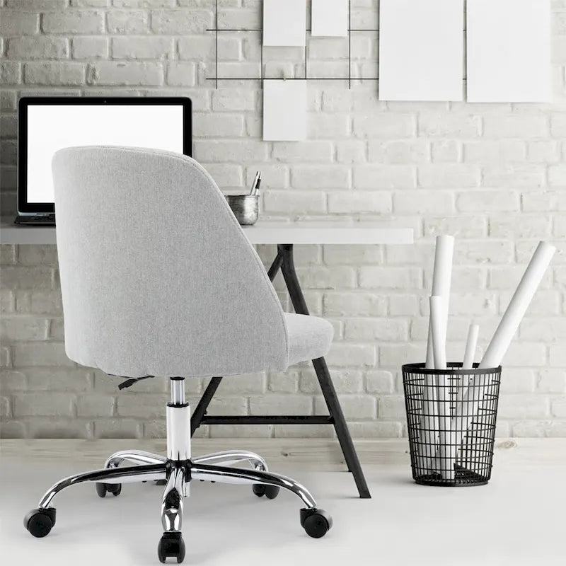 Silla giratoria de trabajo sin brazos, azul / gris oscuro, para 1 persona