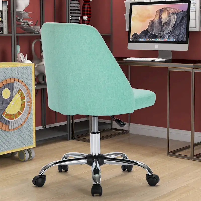 Silla giratoria de trabajo sin brazos, azul / gris oscuro, para 1 persona