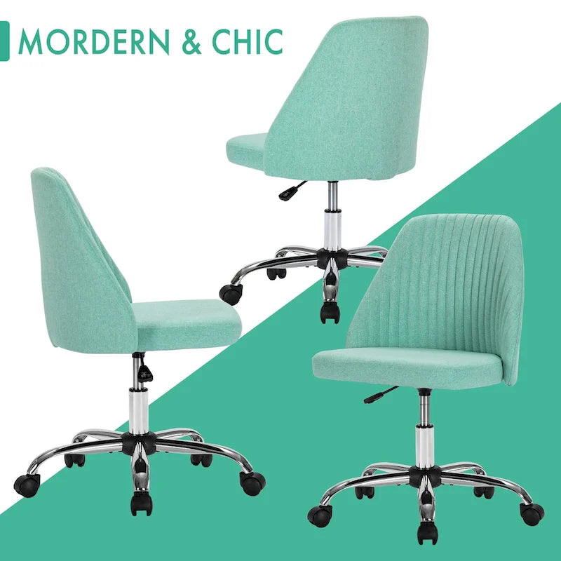 Silla giratoria de trabajo sin brazos, azul / gris oscuro, para 1 persona