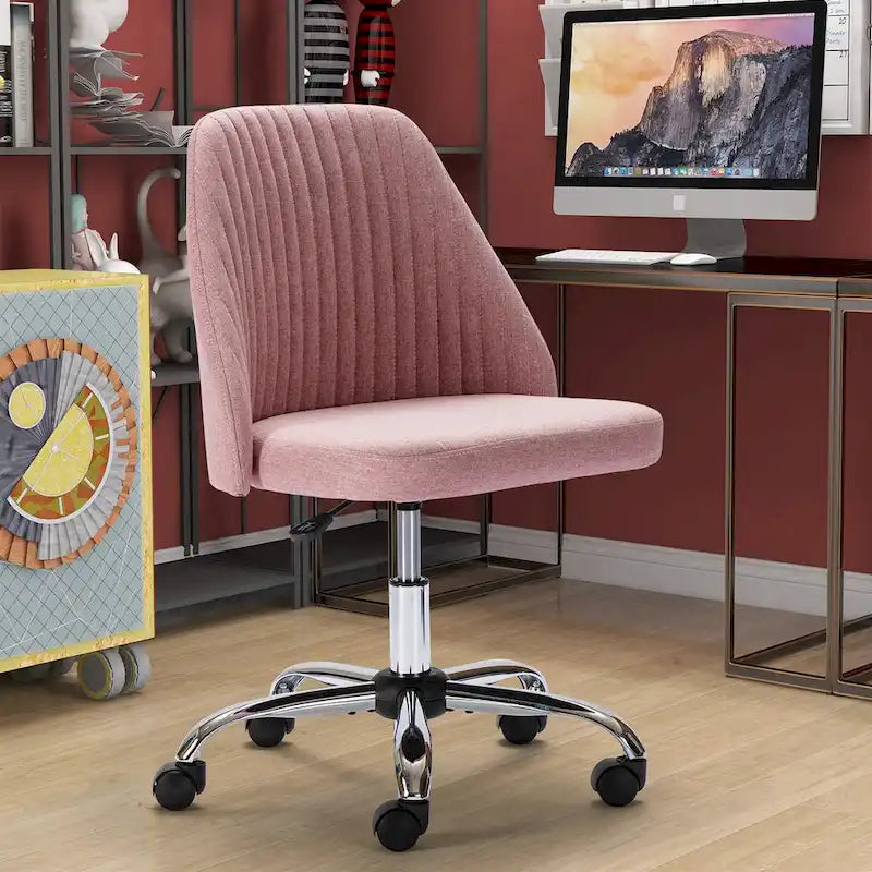 Silla giratoria de trabajo sin brazos, azul / gris oscuro, para 1 persona