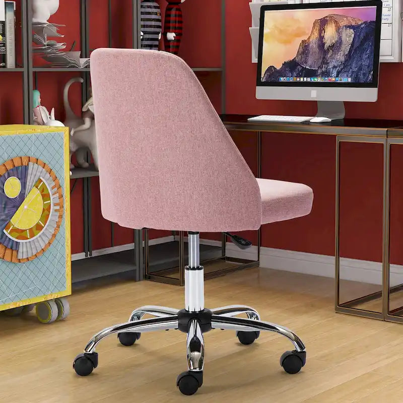 Silla giratoria de trabajo sin brazos, azul / gris oscuro, para 1 persona