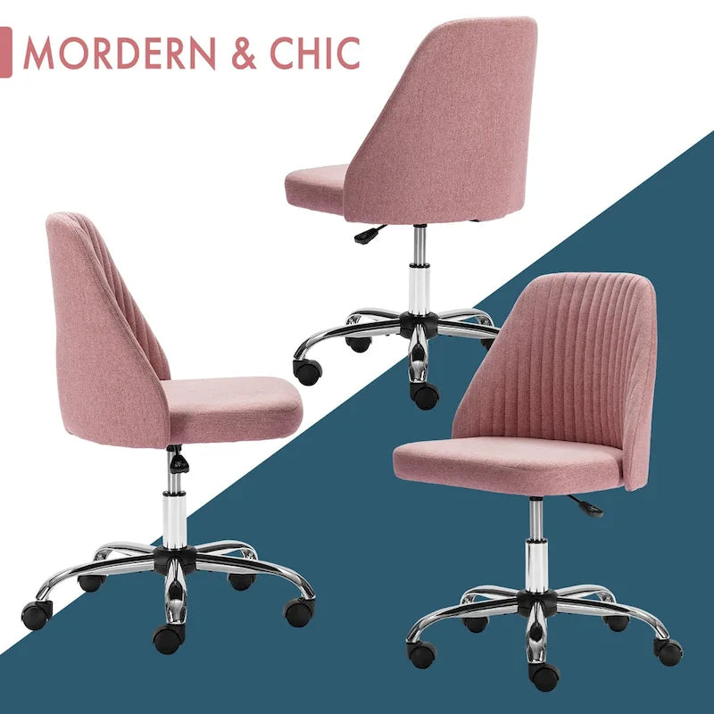 Silla giratoria de trabajo sin brazos, azul / gris oscuro, para 1 persona