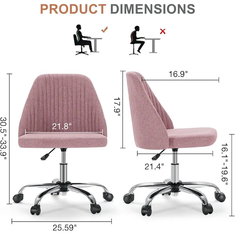 Silla giratoria de trabajo sin brazos, azul / gris oscuro, para 1 persona