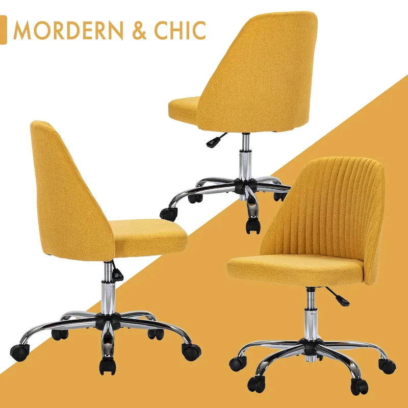 Silla giratoria de trabajo sin brazos, azul / gris oscuro, para 1 persona
