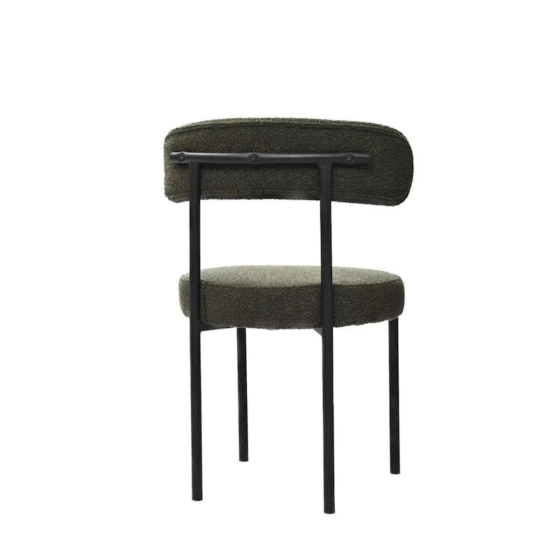 Sillas de comedor tapizadas verdes/marrones, estilo de mediados de siglo, juego de 2