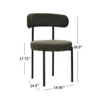Sillas de comedor tapizadas verdes/marrones, estilo de mediados de siglo, juego de 2
