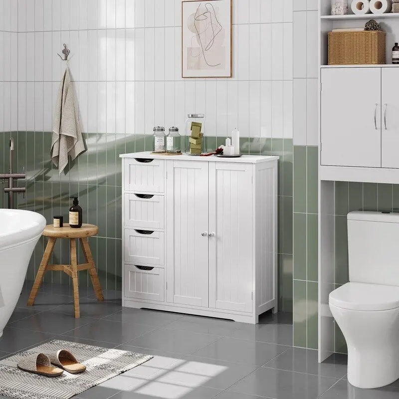 Armario de suelo de madera para baño - 12P x 32A x 33H