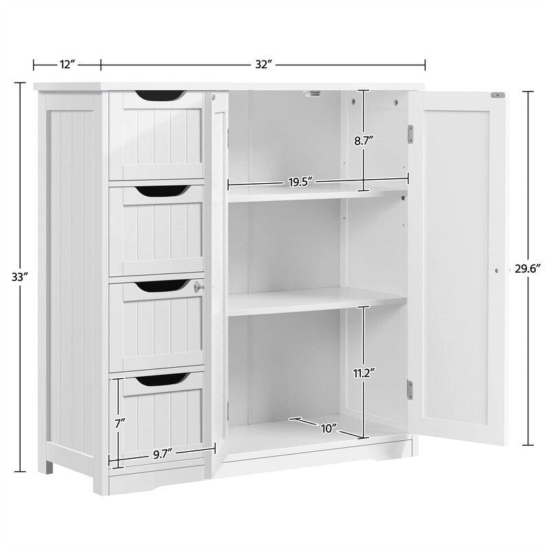 Armario de suelo de madera para baño - 12P x 32A x 33H