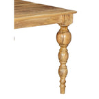 Mesa de comedor rectangular de madera maciza natural, 6 plazas