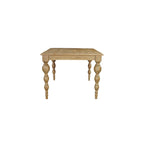 Mesa de comedor rectangular de madera maciza natural, 6 plazas